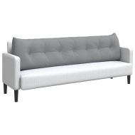 Възглавница за гръб Светлосиво 200 x 24 x 50 см текстил