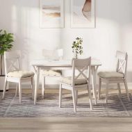 Възглавници за седалки 4 pcs Крем 40 x 40 cm Кордюрова тъкан