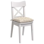 Възглавници за седалки 4 pcs Бежово 40 x 40 x 6 cm Микрофибър