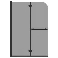 Душова обшивка Черно 120 x 140 cm ESG стъкло и алуминий