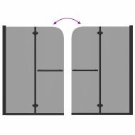 Душова обшивка Черно 120 x 140 cm ESG стъкло и алуминий