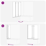 Душова обшивка Черно 130 x 138 см ESG стъкло и алуминий