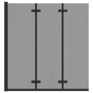 Душова обшивка Черно 130 x 138 см ESG стъкло и алуминий