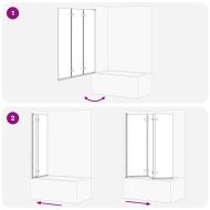 Душова обшивка Черно 130 x 138 см ESG стъкло и алуминий
