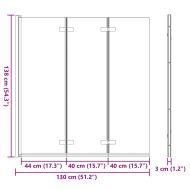Душова обшивка Черно 130 x 138 см ESG стъкло и алуминий