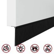 Самозалепващи се четки за уплътняване на врати 2 pcs Черно