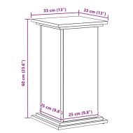 Стойка за растения Черния дъб 33 x 33 x 60 см Инженерно дърво