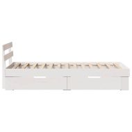 Рамка за легло с таблото Бяло 100 x 200 cm Солидно борово дърво