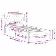 Рамка на леглото с таблото кафяво и тъмносиво 90 x 190 cm