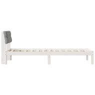 Рамка на леглото Бял и светлосив 75 x 190 cm Борово дърво масив