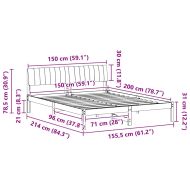 Рамка на леглото с таблото Кафяв и светло сив 150 x 200 cm