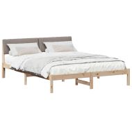 Рамка на леглото Кафяво и таупе 150 x 200 cm Борово дърво масив