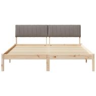 Рамка на леглото Кафяво и таупе 150 x 200 cm Борово дърво масив