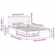 Рамка на леглото с таблото Бял и светлосив 120 x 200 cm