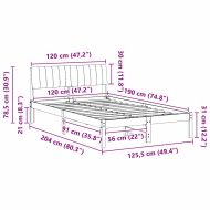 Рамка на леглото с таблото кафяво и тъмносиво 120 x 190 cm