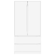 Шкаф за баня с чекмедже Бяло 79,5 x 49 x 156 см Инженерно дърво