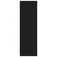 Шкаф за баня с врата Черно 79,5 x 49 x 156 см Инженерно дърво
