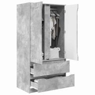 Шкаф за баня Циментено сиво 79,5 x 49 x 156 см Инженерно дърво