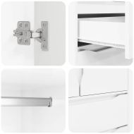 Шкаф за баня Лъскаво бяло 79,5 x 49 x 156 см Инженерно дърво