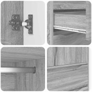 Шкаф за баня Сив Сонома 79,5 x 49 x 156 см Инженерно дърво