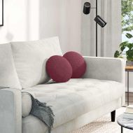 Възглавници за седалки 2 pcs Виненочервен Ø30 x 13 см текстил