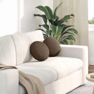 Възглавници за седалки 2 pcs Кафяво Ø30 x 13 см текстил