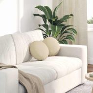 Възглавници за седалки 2 pcs Крем Ø30 x 13 см текстил