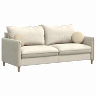 Възглавници за седалки 2 pcs Крем Ø30 x 13 см текстил