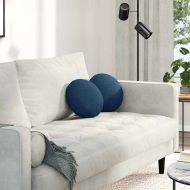 Възглавници за седалки 2 pcs Синьо Ø30 x 13 см текстил