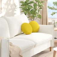 Възглавници за седалки 2 pcs Светло жълто Ø30 x 13 см текстил