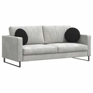 Възглавници за седалки 2 pcs Черно Ø40 x 13 см текстил