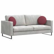 Възглавници за седалки 2 pcs Виненочервен Ø40 x 13 см текстил