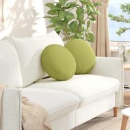 Възглавници за седалки 2 pcs Светло зелено Ø40 x 13 см текстил