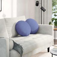 Възглавници за седалки 2 pcs Дънково син Ø40 x 13 см текстил