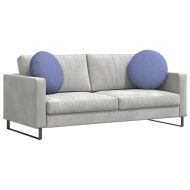 Възглавници за седалки 2 pcs Дънково син Ø50 x 19 см текстил