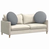 Възглавници за седалки 2 pcs Светлосиво Ø60 x 21 см текстил