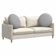 Възглавници за седалки 2 pcs Облачно сиво Ø80 x 29 см текстил