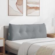 Възглавница за гръб Светлосиво 120 x 24 x 50 см текстил