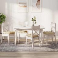 Възглавници за седалки 4 pcs Крем 45 x 45 x 12 см текстил