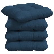 Възглавници за седалки 4 pcs Синьо 45 x 45 x 12 см текстил