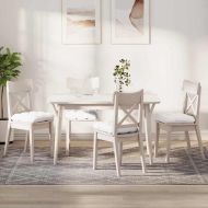 Възглавници за седалки 4 pcs Бяло 45 x 45 x 12 см текстил