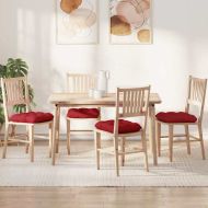 Възглавници за седалки 4 pcs Червено 45 x 45 x 12 см текстил