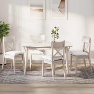 Възглавници за седалки 2 pcs Бяло 40 x 40 x 6 cm текстил