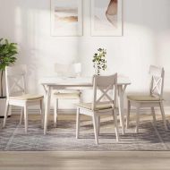 Възглавници за седалки 4 pcs Крем 40 x 40 x 3 cm текстил