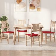 Възглавници за седалки 4 pcs Червено 40 x 40 x 3 cm текстил