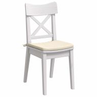 Възглавници за седалки 4 pcs Крем 40 x 40 x 3 cm