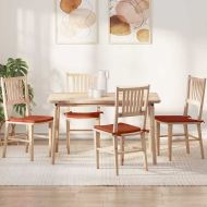 Възглавници за седалки 4 pcs Червено оранжево 40 x 40 x 3 cm