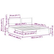 Рамка за легло Таупе 180 x 200 cm Солидно борово дърво