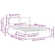 Рамка за легло Таупе 140 x 200 cm Солидно борово дърво