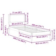 Рамка за легло с таблото Черно 80 x 200 cm Солидно борово дърво